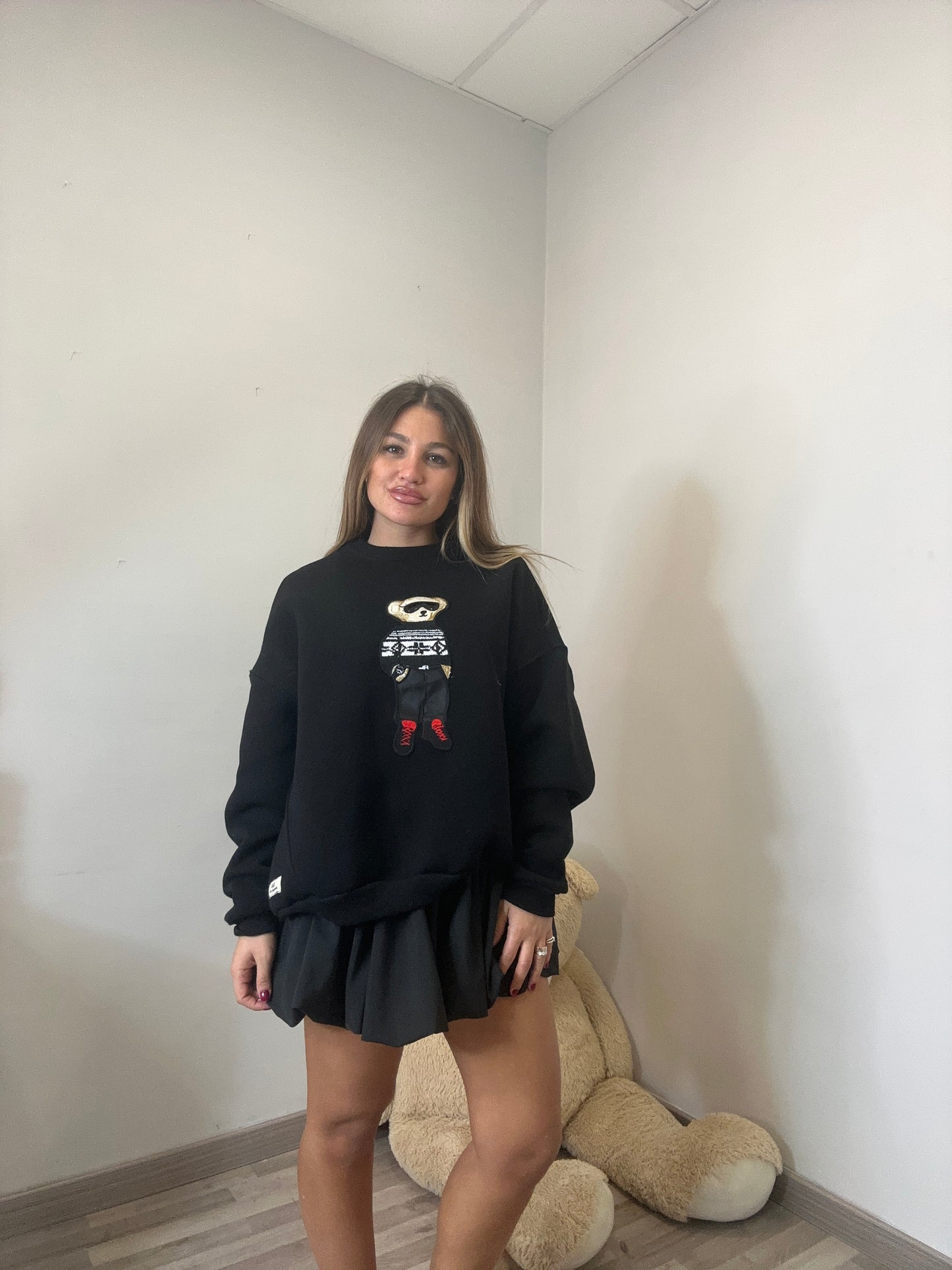 FELPA TEDDY SENZA CAPPUCCIO