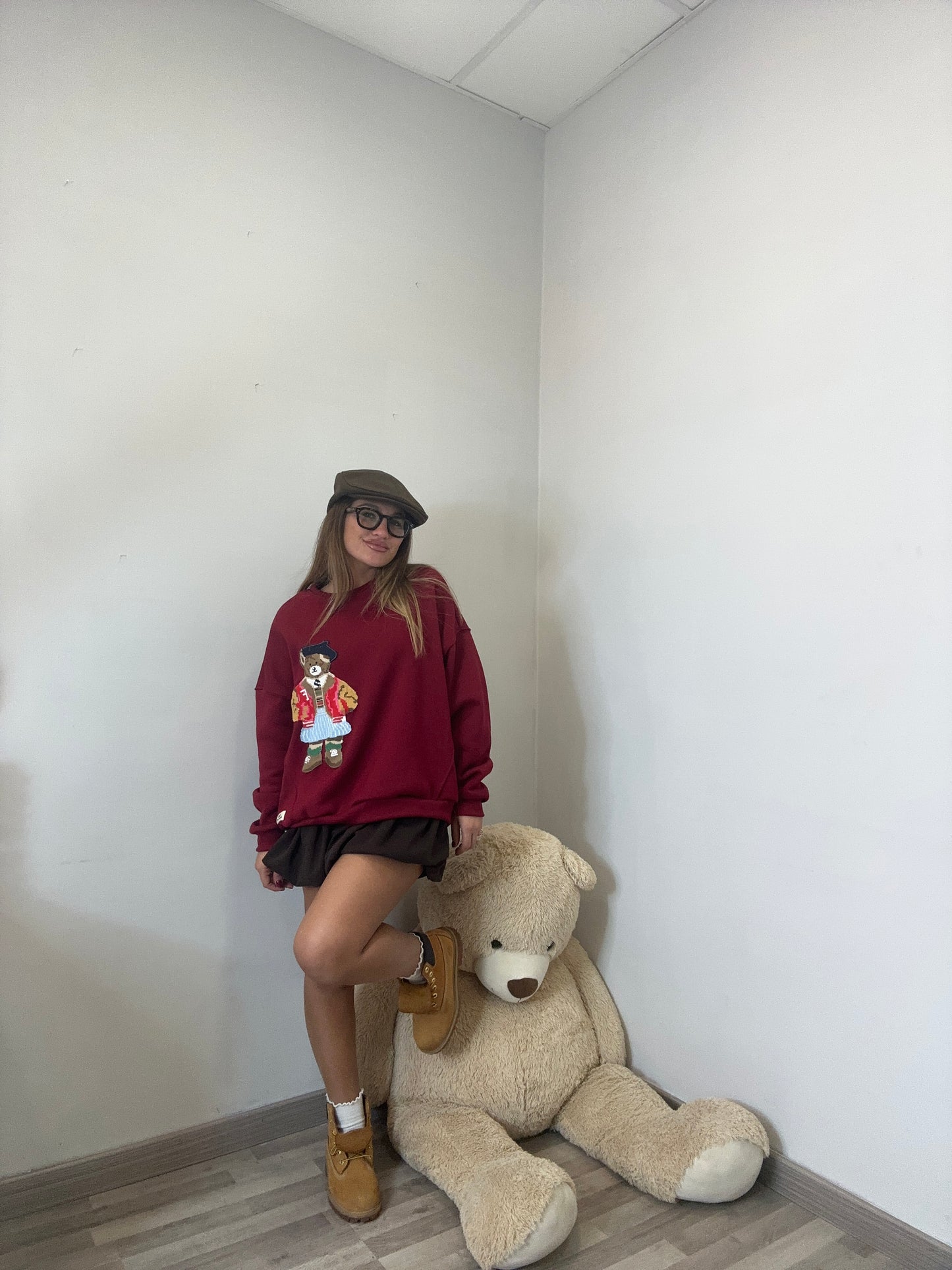 FELPA TEDDY SENZA CAPPUCCIO