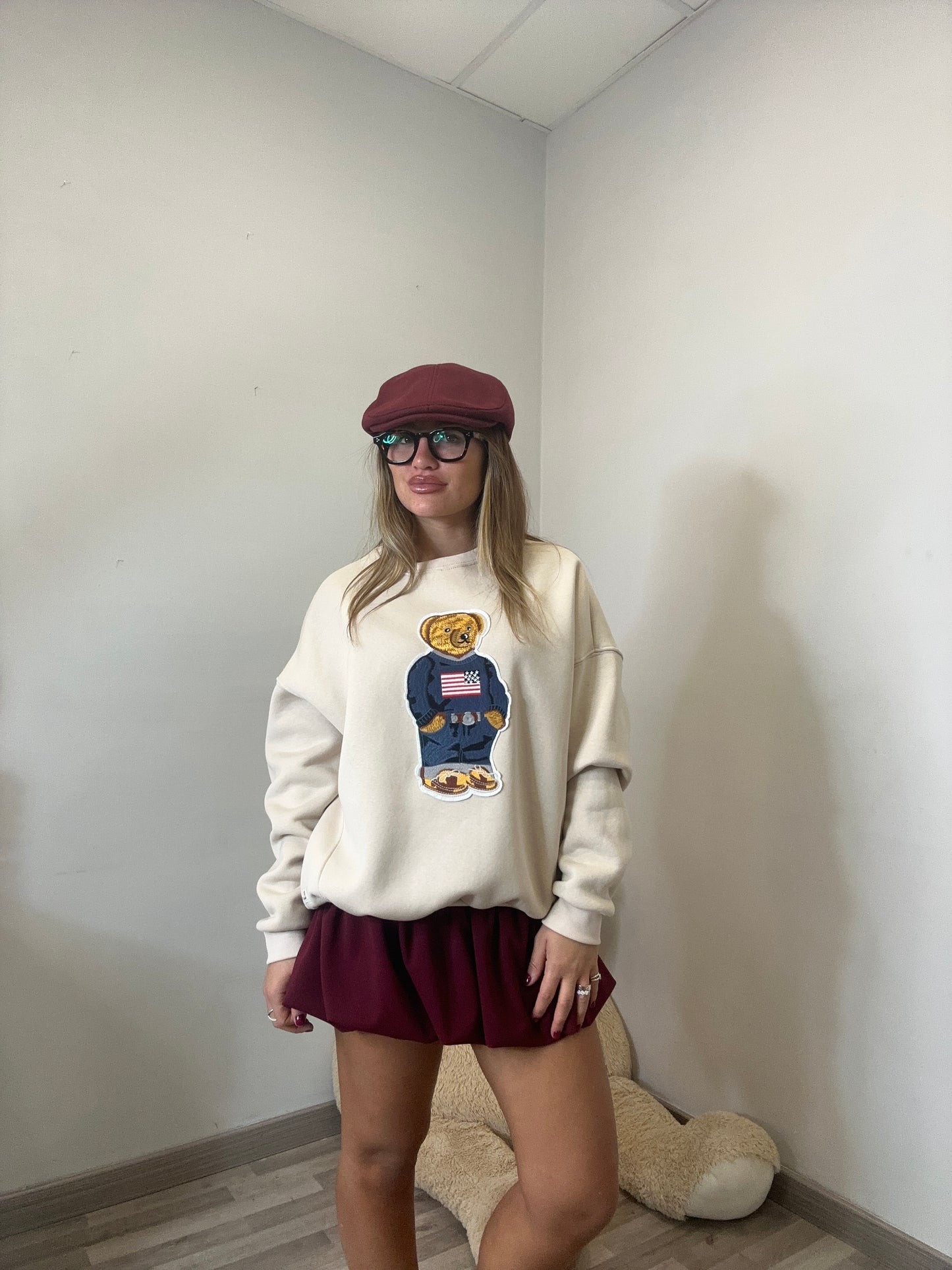 FELPA TEDDY SENZA CAPPUCCIO