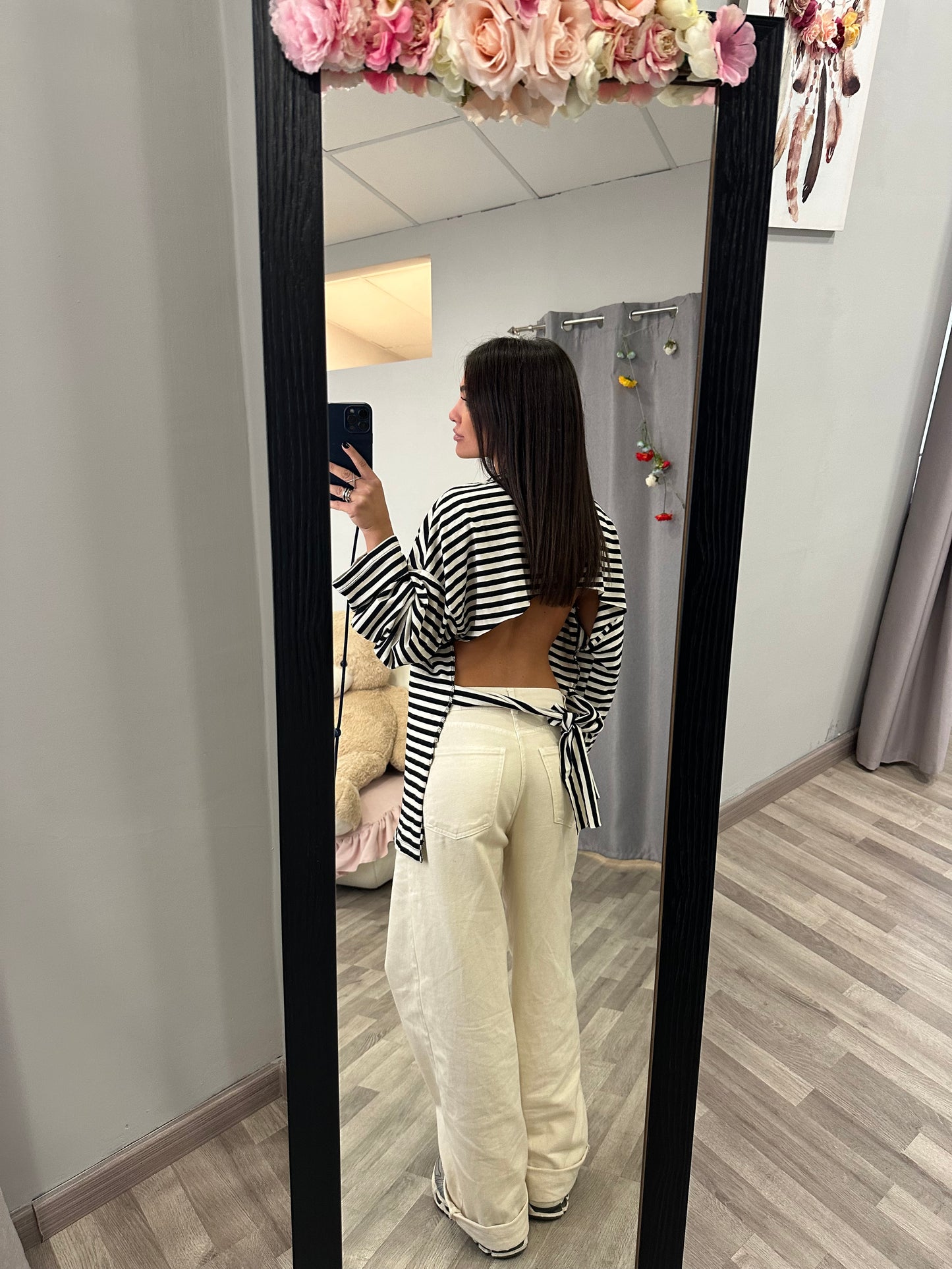 MAGLIA A RIGHE CON SCHIENA NUDA